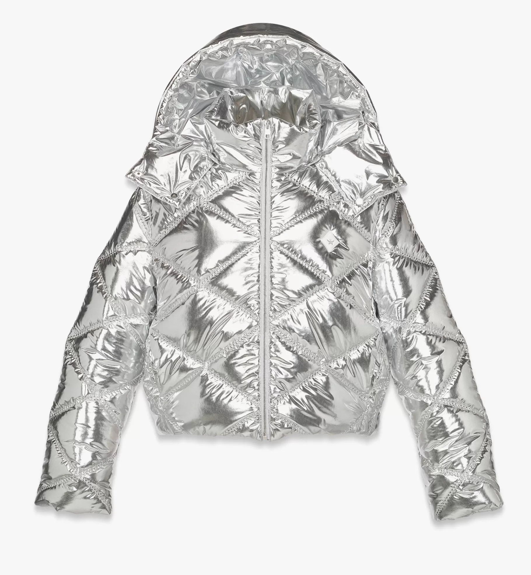 Outlet Après-Ski Quilted Puffer Jacket In Metallic Polyester Women Jackets & Coats