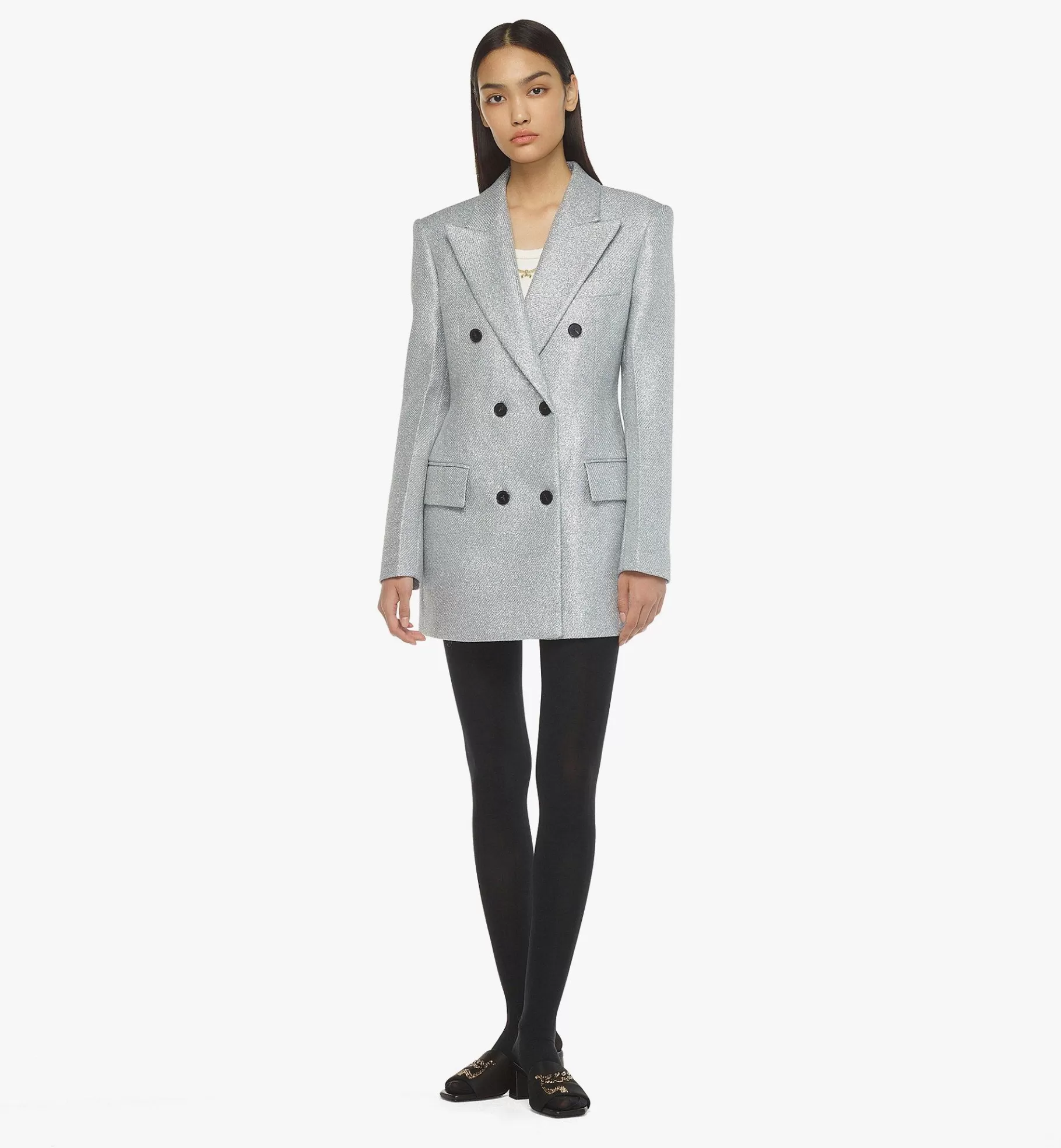 Online Metallic Lurex Tweed Jacket Women Jackets & Coats